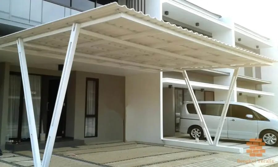 Pemasangan Rangka Baja Ringan Model Miring Minimalis Monopitch